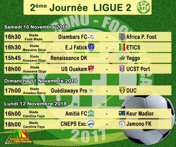 Ligue 2 (2e J) : Diambars pour enchaîner devant Africa Promo Foot, USO pour se relever