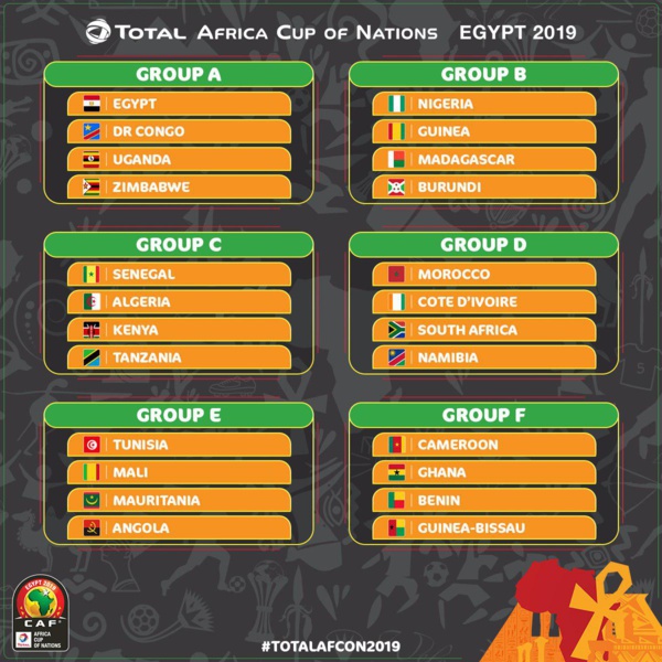 CAN 2019 : voici tous les groupes