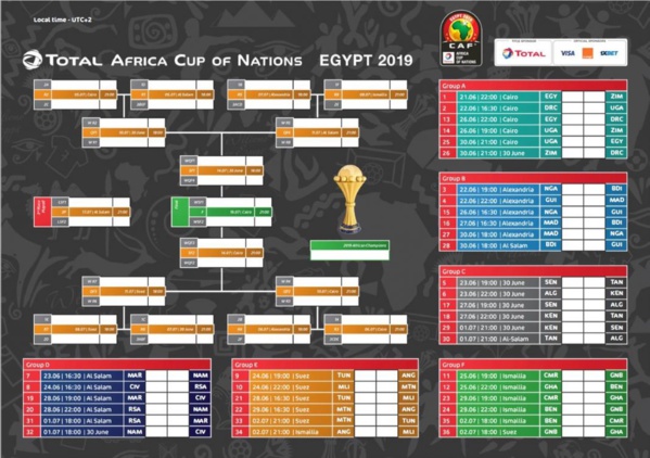 CAN 2019 : voici le calendrier officiel de la compétition