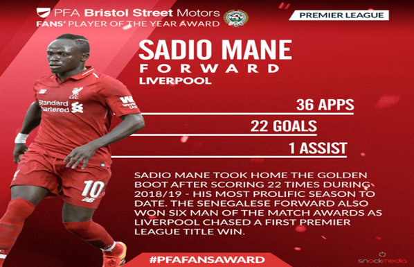 Premier League : Sadio Mané nominé pour le prix PFA