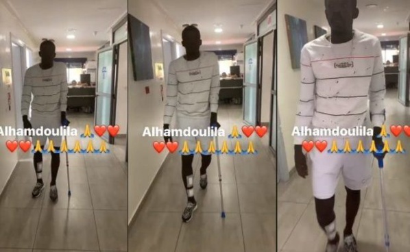 IMAGE-Victime d’une double fracture tibia Khadim Ndiaye marche à nouveau !