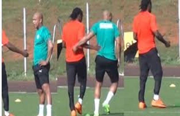 Vidéo: Elhadji Diouf, en complicité avec Aliou Cissé, lors de la séance d'entrainement des Lions