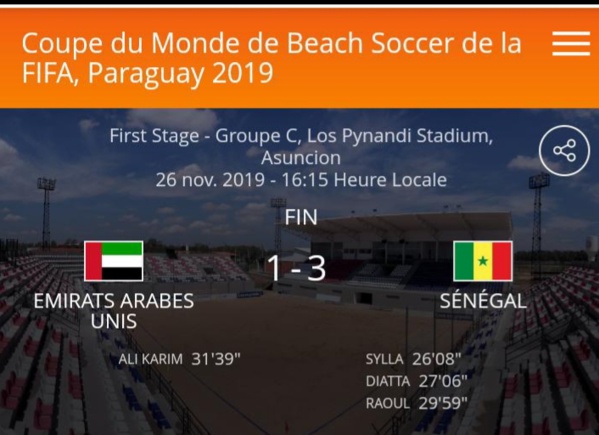 Mondial Beach Soccer : le Sénégal décroche son ticket en quart (3-1)