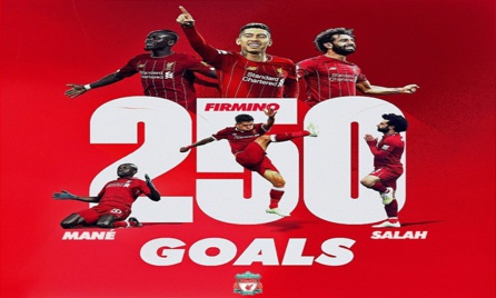 Liverpool : 250 buts pour le trio Mané, Salah et Firmino