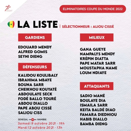 Aliou Cissé publie sa liste, Bouna Sarr et Bamba Dieng confirmés