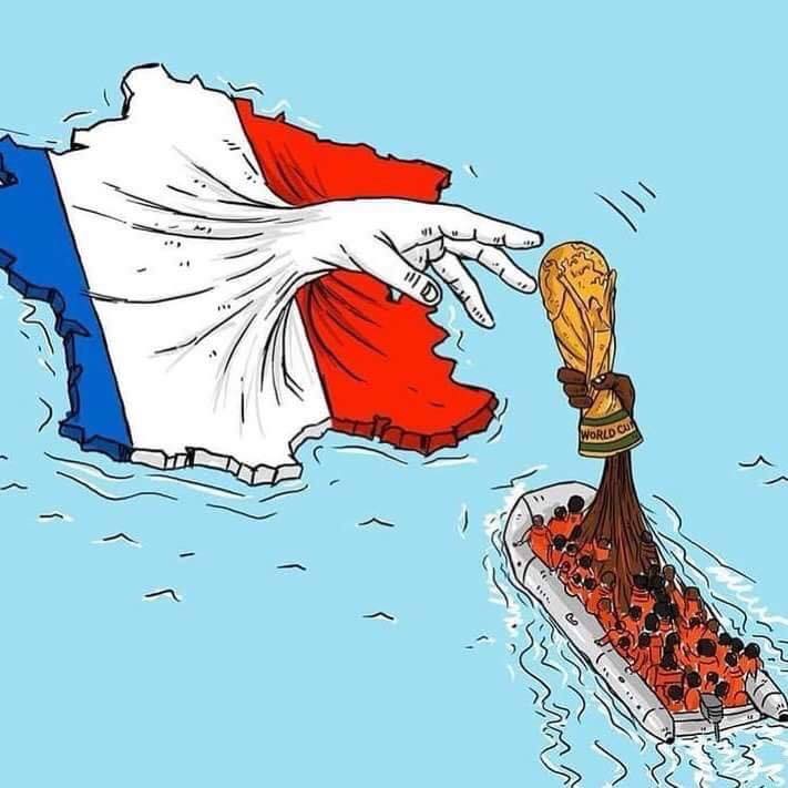 Une image qui circulait sur les réseaux sociaux aprés la victoire de la France