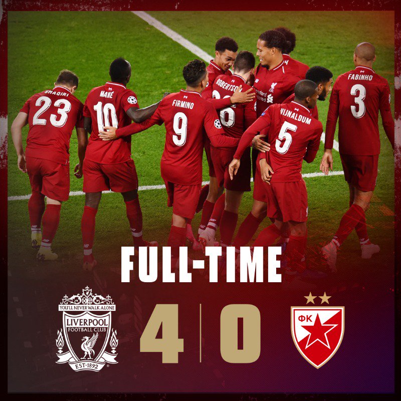 LDC : Liverpool explose Etoile Rouge de Belgrade avec un show du MSF