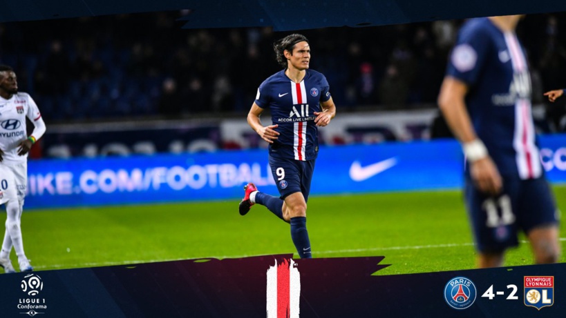 Ligue1 : Cavani soulage le PSG devant Lyon (4-2)