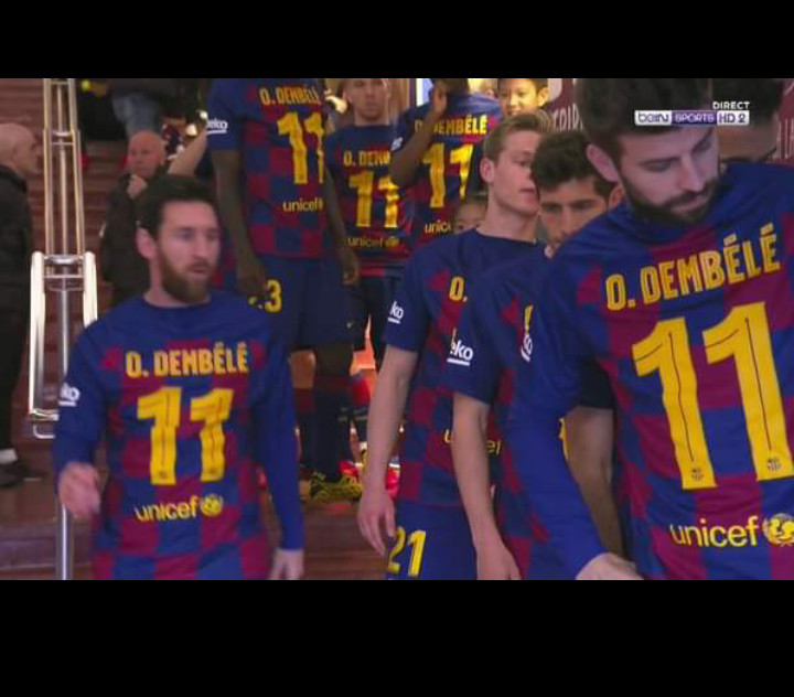 Barça vs Getafe : les joueurs en maillot floqué Ousmane Dembélé pour soutenir le Français