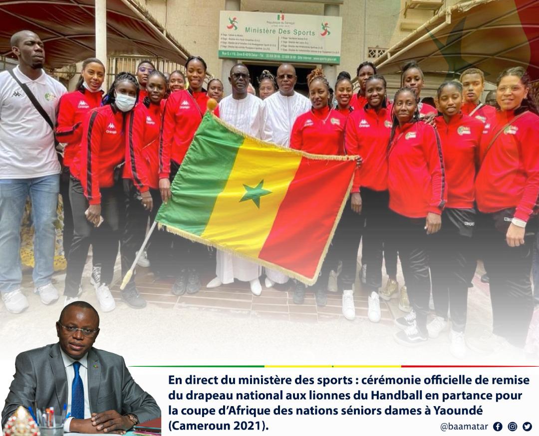 CAN Handball : Matar Ba a donné le drapeau national aux Lionnes