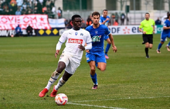 Marseille: buteur contre Hyères, Bamba Dieng  se tourne....