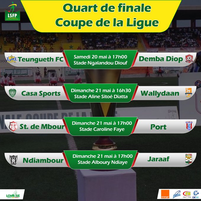 Coupe de la Ligue : Teungueth en demi-finale, Jaraaf, Casa et Stade de Mbour attendus